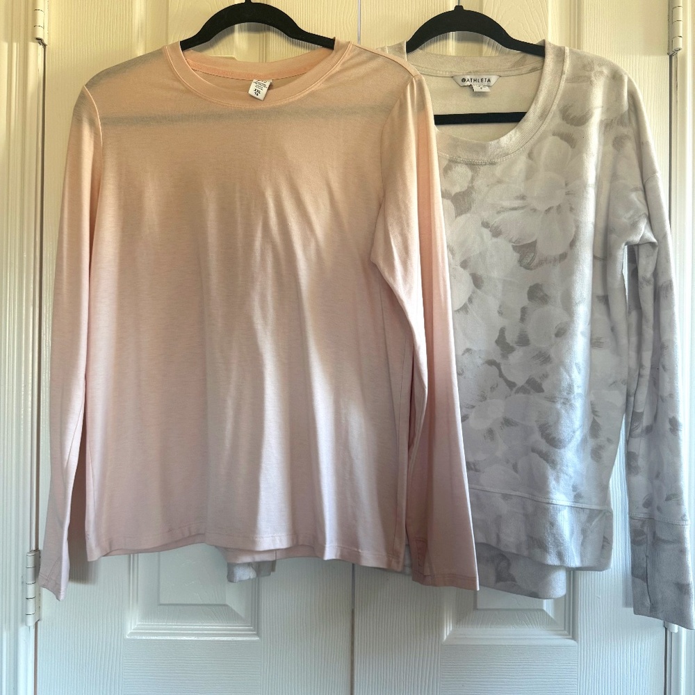 Lot of Two Long Sleeve Athleta shirt, extra soft material- size Small